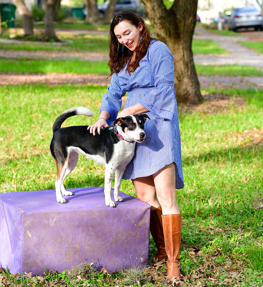 Central Texas Animal Chiropractor - Dr. Amanda Massey adjusting a dog photo